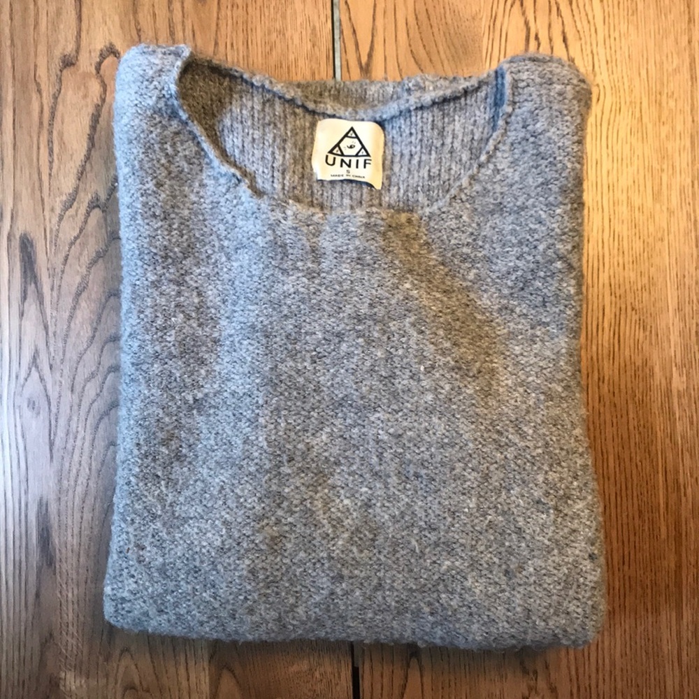 UNIF - 3/4 sleeve, oversized wool-blend sweater